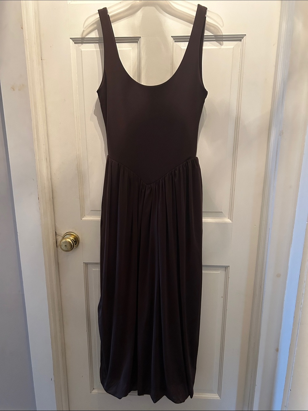 Zara Sleeveless Maxi Dress in Deep Chocolate Brown